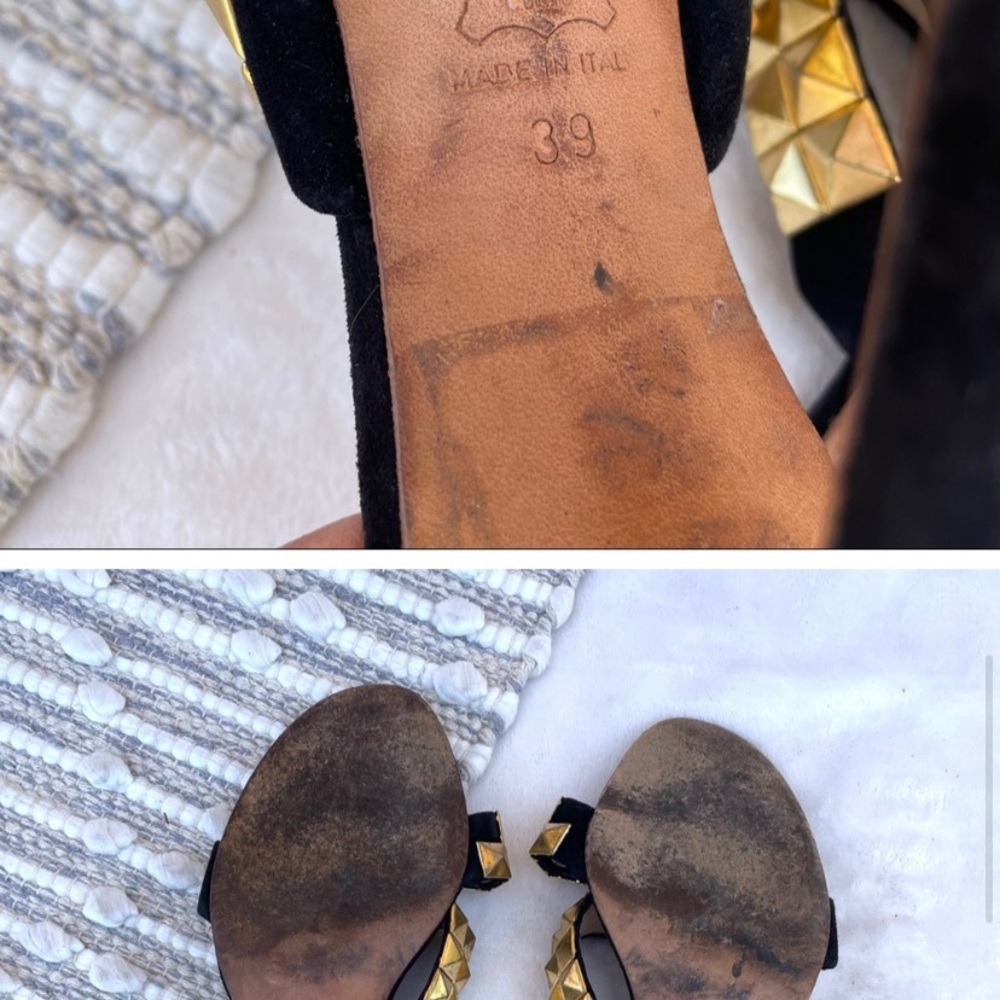 Fendi Old Hollywood studded high heel mule sandals size 39